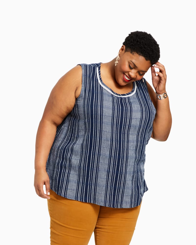 Front of plus size Roselyn Shell by Downing Studio | Dia&Co | dia_product_style_image_id:117743